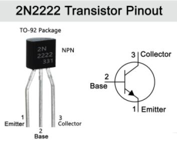 Transistor NPN 2N2222A (boîtier TO-92)